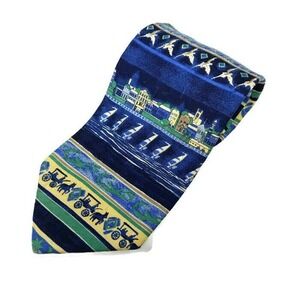 English Sports Shop Mens Neck Tie Bermuda Summer Fun 100% Silk Made in Italy 61"